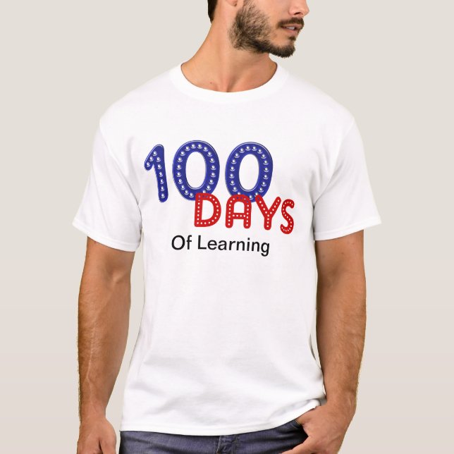 CAMISETA 100 DIAS DE MODELO DA ESCOLA DE APRENDIZAGEM T-SHI (Frente)