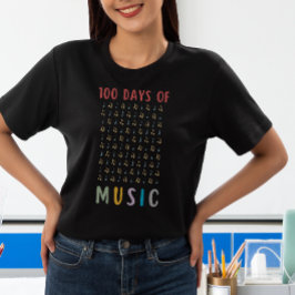 Camiseta 100 dias de notas musicais 100º professor no dia e