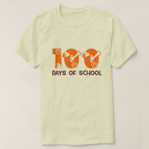 Camiseta 100 dias de Ossos Cachorros Engraçados na Escola