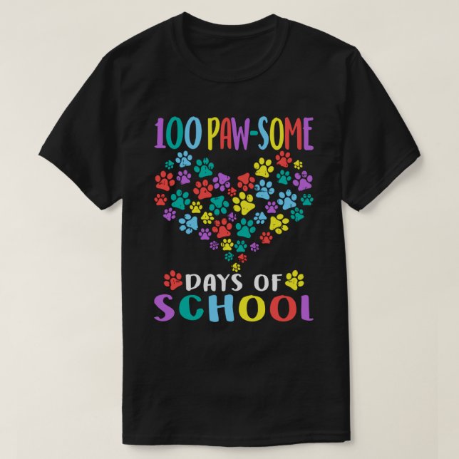 Camiseta 100 dias de pata de cão escolar (Frente do Design)