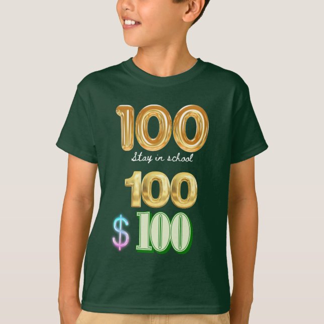 Camiseta 100 dias de permanência na escola (Frente)