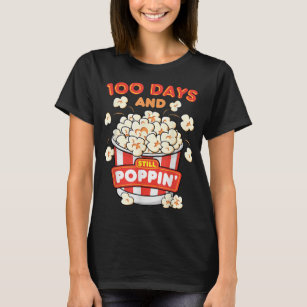 Camiseta 100 dias de pipoca escolar Feliz 100º dia da escol