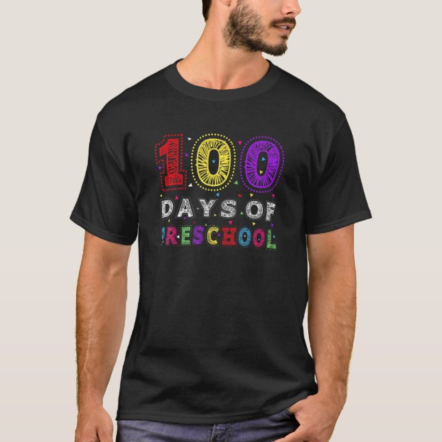 Camiseta 100 Dias De Pré-Escolas 100. º Dia De Professora (Frente)