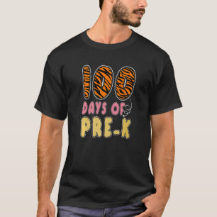 Camiseta 100 Dias De Pré K Impressão De Tigre Professoras M