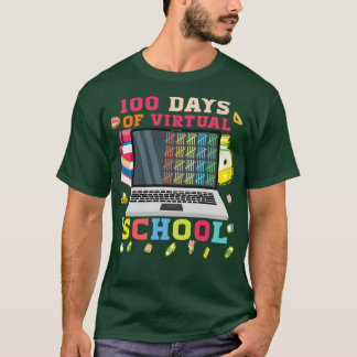 Camiseta 100 Dias De Presente De Professores De Escolas Vir