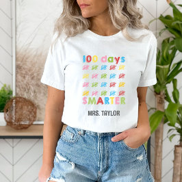 Camiseta 100 dias de professor colorido de escola