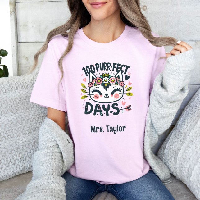 Camiseta 100 dias de professor colorido de escola (Criador carregado)