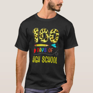 Camiseta 100 Dias De Professor De Escola Secundária Aluno 1