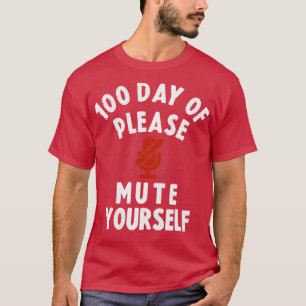Camiseta 100 dias de professor de escola virtual, por favor