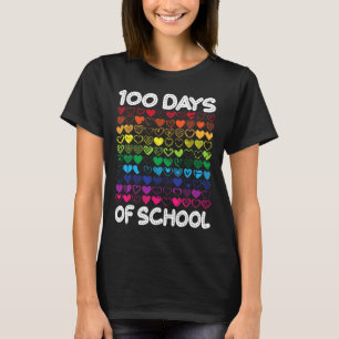 Camiseta 100 Dias De Professora De Amor Cardíaco Escolar Ou