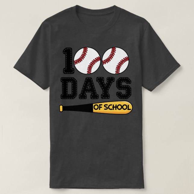 Camiseta 100 Dias De Professora De Basebol Escolar Ou De Es (Frente do Design)