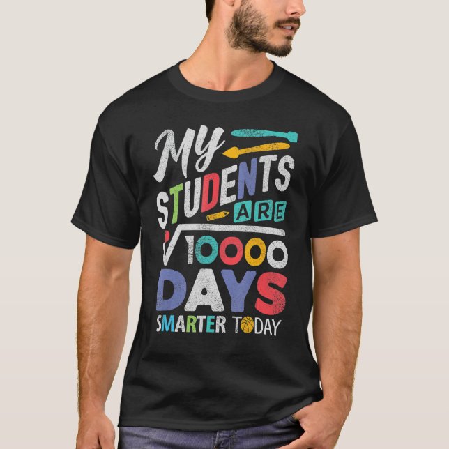 Camiseta 100 Dias De Professora De Matemática Escolar Smart (Frente)
