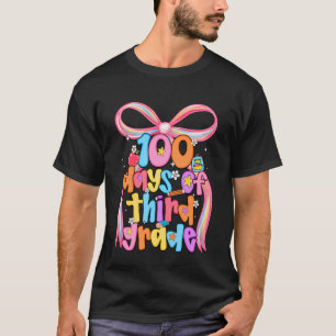 Camiseta 100 Dias de Professora do 3º Ano Menina Coquete Ar