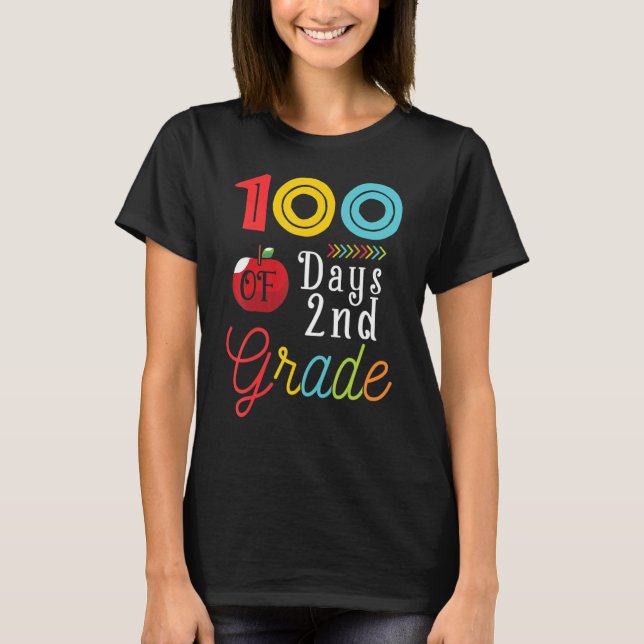 Camiseta 100 Dias De Professora Do Segundo Grau 100.º Dia D (Frente)