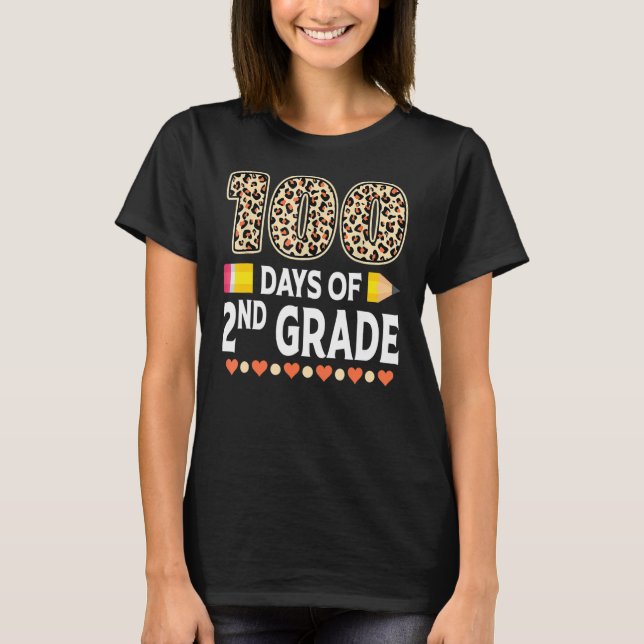 Camiseta 100 Dias De Professora Do Segundo Grau 100.º Dia D (Frente)
