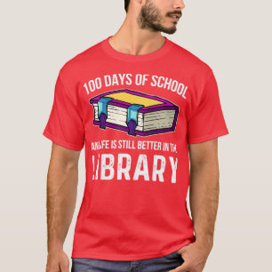 Camiseta 100 dias de Professora em Biblioteca Escolar