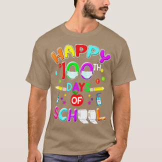 Camiseta 100 Dias De Professora Em Máscara Escolar E Estuda