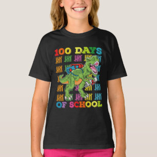 Camiseta 100 Dias De Professora Em T Rex Dinossauro Da Esco