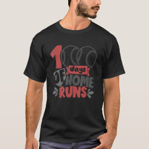 Camiseta 100 dias de Professores de Basebol Escolar 100 dia
