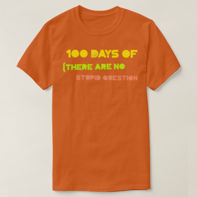 Camiseta 100 dias de professores dizendo 1 (Frente do Design)