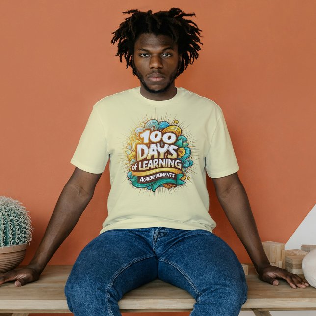 Camiseta 100 dias de realizações de aprendizado marcos impo (Criador carregado)