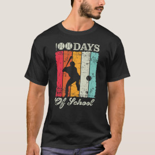 Camiseta 100 Dias De Rua De Celebração De Rapaz De Beisebol