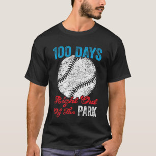Camiseta 100 Dias De Rua De Celebração De Rapaz De Beisebol