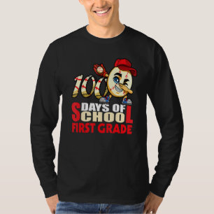 Camiseta 100 dias de ruas de primeira classe de meninos de