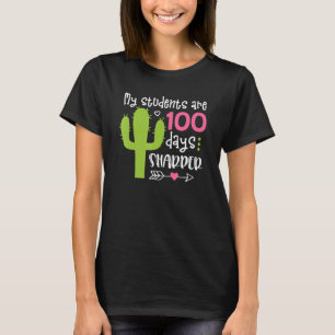 Camiseta 100 Dias de Sharper Cactus Professores Feliz 100.º