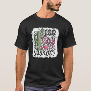 Camiseta 100 Dias de Sharper Cactus Teacher Feliz 100º Dia