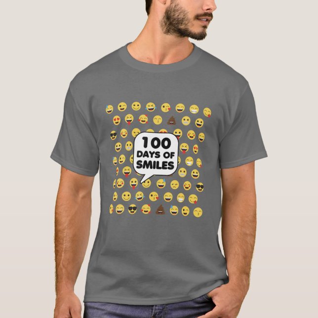 Camiseta 100 Dias De Smile Emoji Outfit Girls 100º Dia De (Frente)