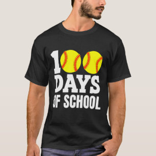Camiseta 100 Dias De Softball Escolar 100 Dias Mais Intelig