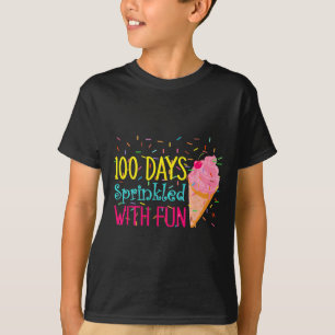 Camiseta 100 Dias De Sorvete Escolar Para Meninas Do Jardim