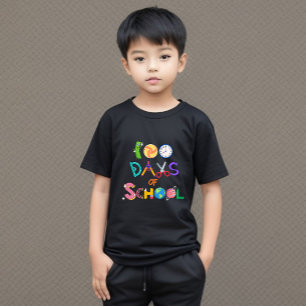 Camiseta 100 dias de T-Shirt infantil escolar 100 dias mais