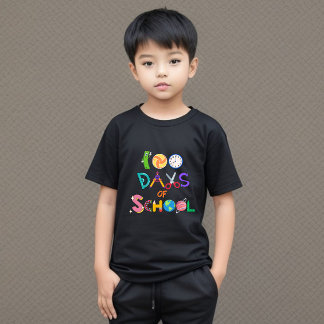 Camiseta 100 dias de T-Shirt infantil escolar 100 dias mais