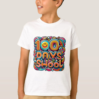 Camiseta 100 dias de Tee Escola - Celebração Desenhada à Mã