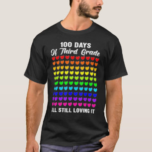 Camiseta 100 dias de terceira série ainda adorando coração