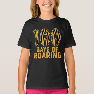 Camiseta 100 Dias De Tigre Rugindo Engraçado 100º Dia Escol