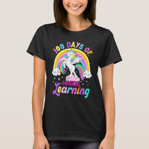Camiseta 100 Dias De Unicórnio De Aprendizado Mágico Arco-í