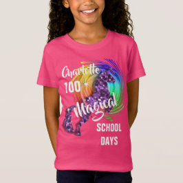 Camiseta 100 Dias De Unicórnio Magical Escolar Personalizad