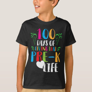 Camiseta 100 dias de vida pré-k100 dias de escola