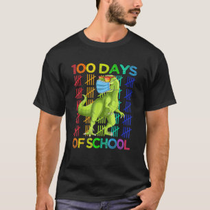 Camiseta 100 Dias De Visto De Rex De Dinossauro Escolar Sma