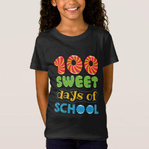 Camiseta 100 dias doces do estudante de trevo escolar