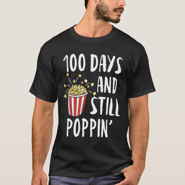 Camiseta 100 Dias E Ainda Poppin Popcorn Kids 100º Dia O (Frente)