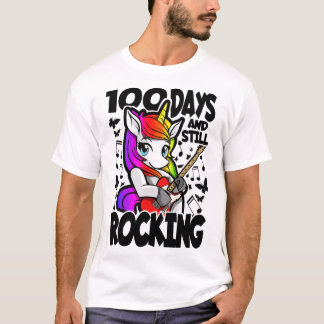 Camiseta 100 Dias E Ainda Rockeando - 100 Dias De Escola Un