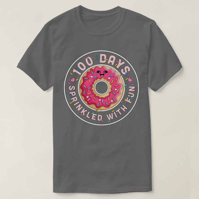 Camiseta 100 Dias Empurrados Com Crianças De Rosquinha Dive (Frente do Design)