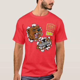 Camiseta 100 Dias Engraçados De Jogos De Urso Escolar