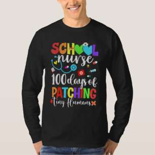 Camiseta 100 Dias Engraçados De Patches De Nurs Minúsculos 