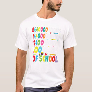Camiseta 100 dias engraçados de roupas escolares para profe