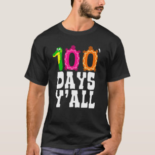 Camiseta 100 dias escolares Yall Engraçados Crocodilo Turtl